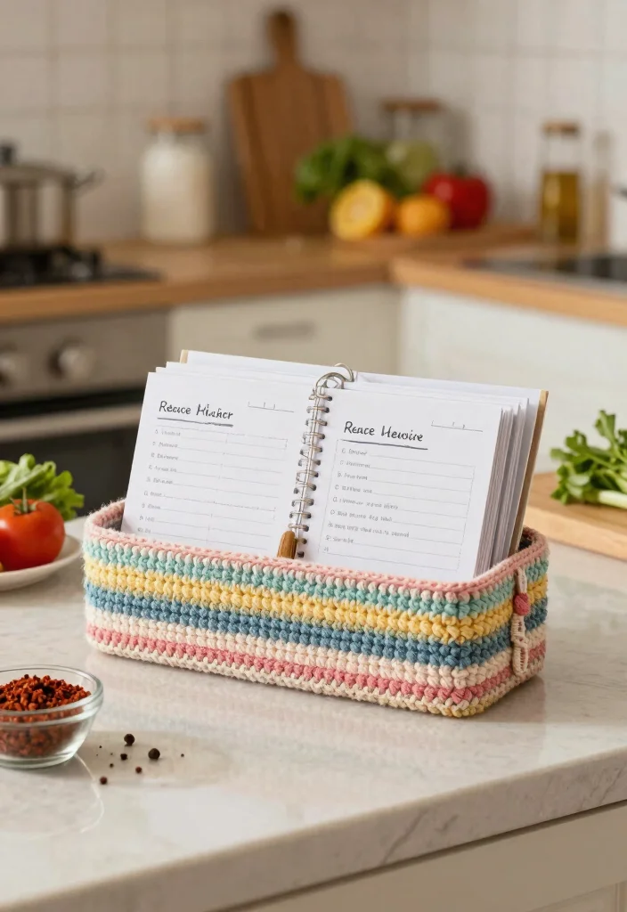 14 Crochet Wedding Gifts Ideas With Handmade Charm - 12. Crochet Recipe Cards Holder 1