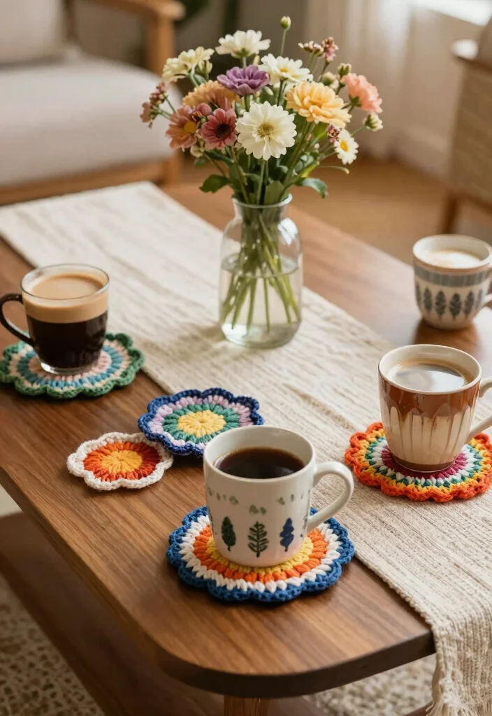 14 Crochet Wedding Gifts Ideas With Handmade Charm - 3. Custom Crochet Coasters 1