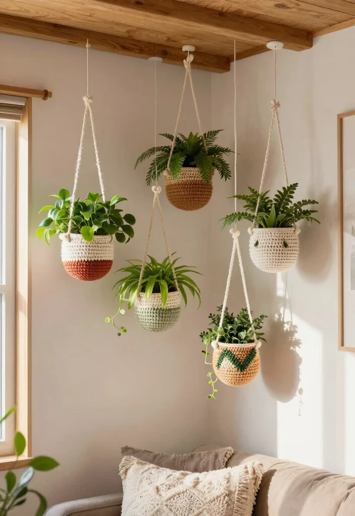 14 Crochet Wedding Gifts Ideas With Handmade Charm - 9. Crochet Plant Holders 1