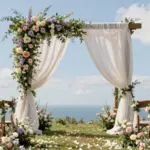 14 Draped Wedding Arch Ideas With Soft Flowing Fabric