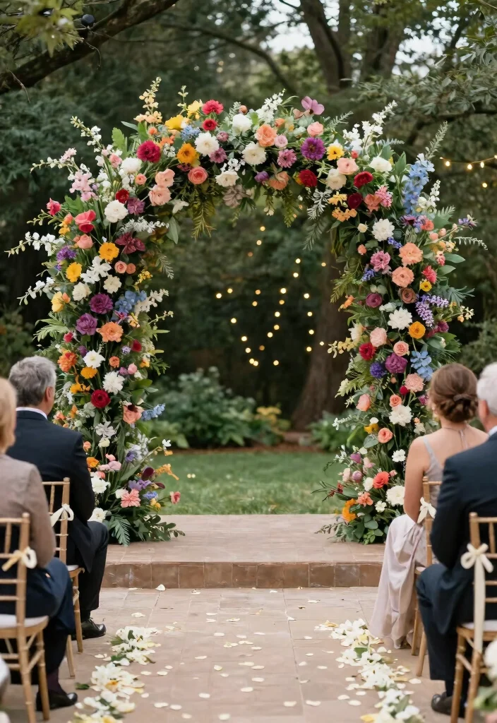 14 Simple Stage Decorations Wedding Backdrop Ideas That Shine - 4. Floral Wall or Arch 1