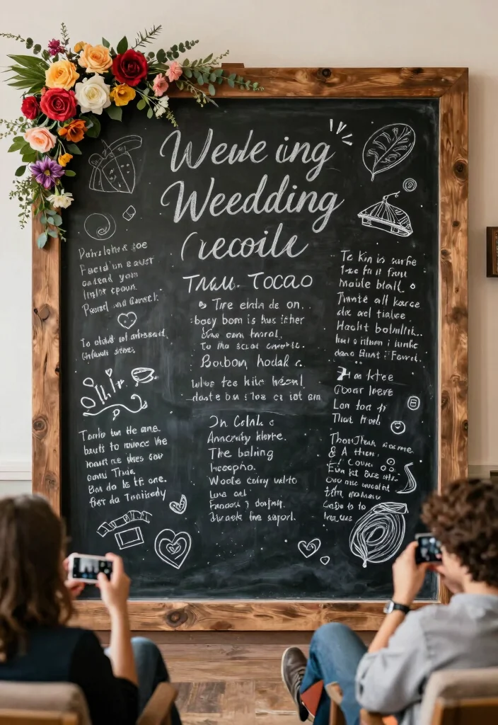 14 Simple Stage Decorations Wedding Backdrop Ideas That Shine - 9. Chalkboard Backdrop 1
