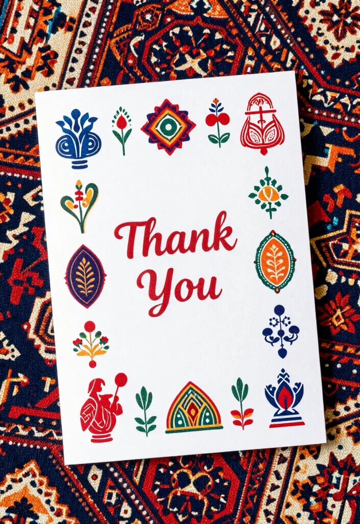 14 Thank You Cards Wedding Ideas With Heartfelt Style - 10. Cultural Elements 1