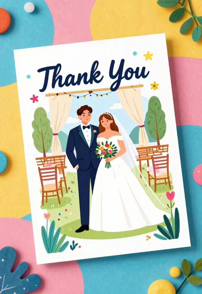 14 Thank You Cards Wedding Ideas With Heartfelt Style - 11. Custom Illustrations 1