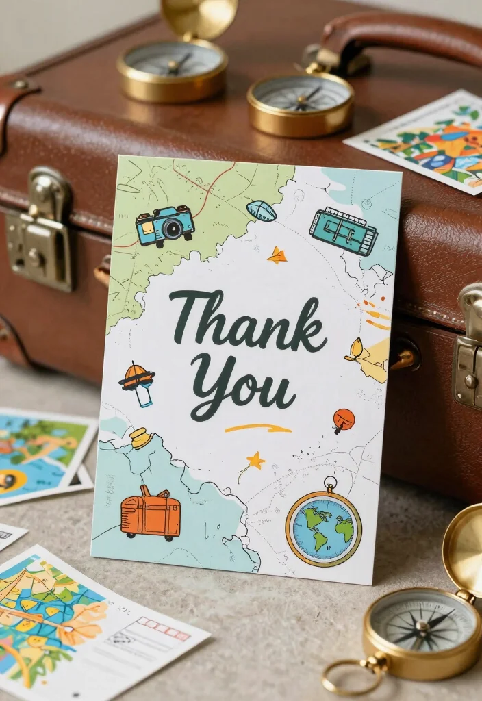 14 Thank You Cards Wedding Ideas With Heartfelt Style - 12. Travel-Themed Cards 1