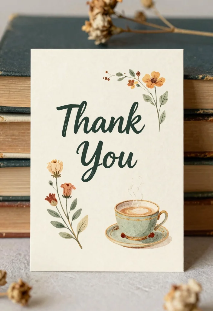 14 Thank You Cards Wedding Ideas With Heartfelt Style - 3. Vintage Postcard Style 1