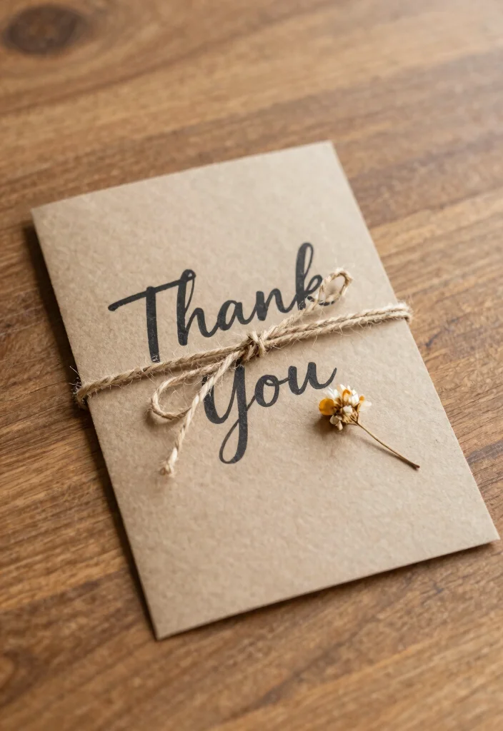 14 Thank You Cards Wedding Ideas With Heartfelt Style - 6. Rustic Kraft Paper Cards 1