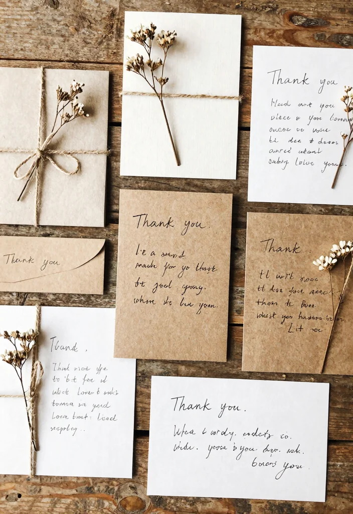 14 Thank You Cards Wedding Ideas With Heartfelt Style - 9. Handwritten Notes on Natural Paper 1