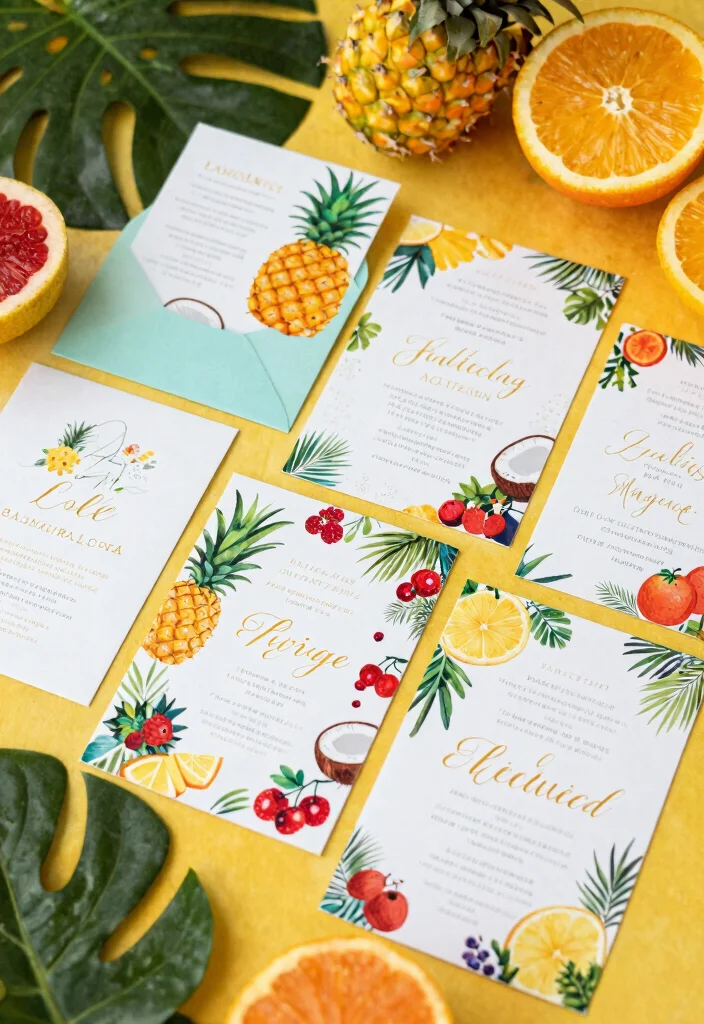 14 Tropical Wedding Invitations Ideas With Island Vibes 40 14 Tropical Wedding Invitations Ideas With Island Vibes - 10. Tropical Fruit-Themed Invitations 1