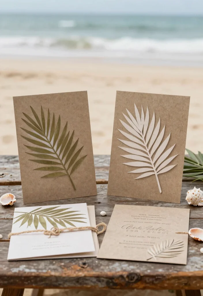 14 Tropical Wedding Invitations Ideas With Island Vibes 12 14 Tropical Wedding Invitations Ideas With Island Vibes - 2. Palm Leaf Cut-Out Invites 1