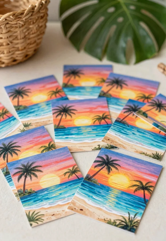 14 Tropical Wedding Invitations Ideas With Island Vibes 28 14 Tropical Wedding Invitations Ideas With Island Vibes - 8. Hand-painted Island Scene Invitations 1