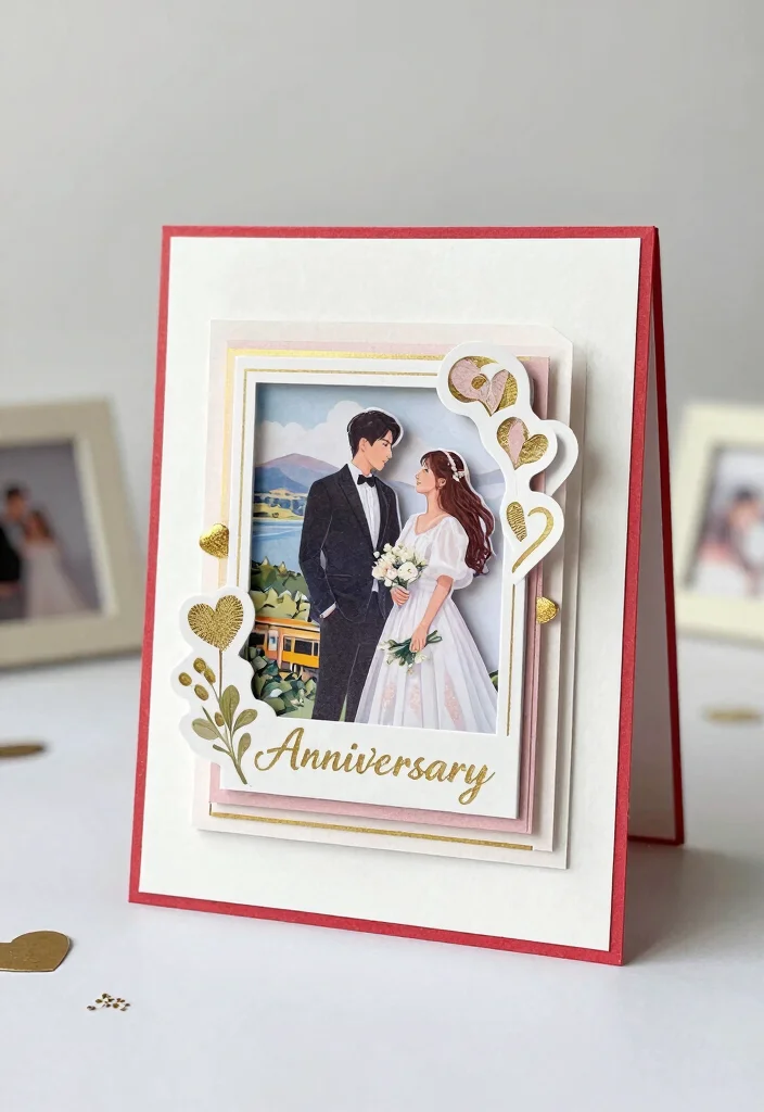 15 50th Wedding Anniversary Cards Ideas With Golden Touch - 13. 3D Layered Card 1