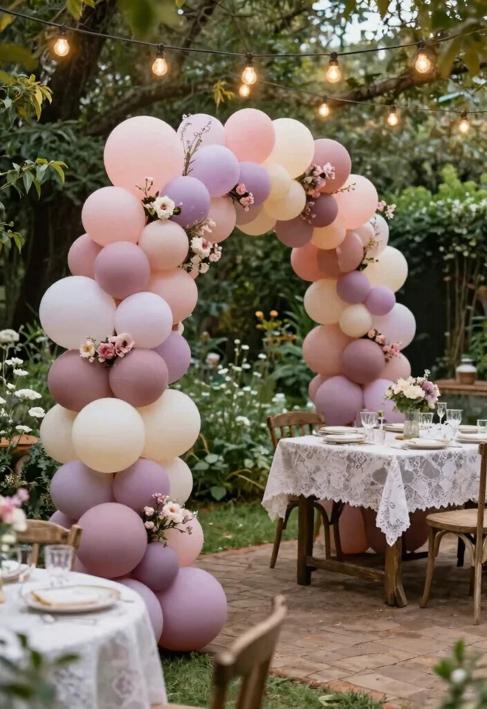 15 Balloon Arch for Wedding Ideas That Wow Guests 1 15 Balloon Arch for Wedding Ideas That Wow Guests - 1. Vintage Garden Glam 1