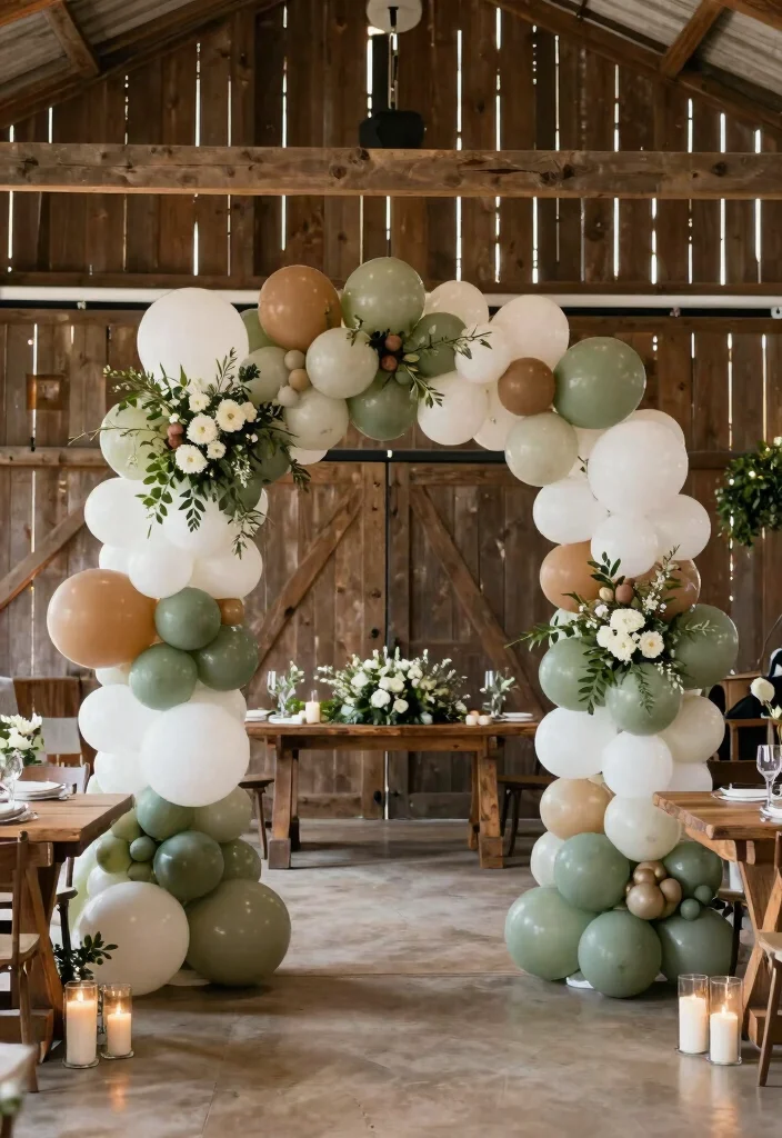 15 Balloon Arch for Wedding Ideas That Wow Guests 63 15 Balloon Arch for Wedding Ideas That Wow Guests - 13. Rustic Elegance 1