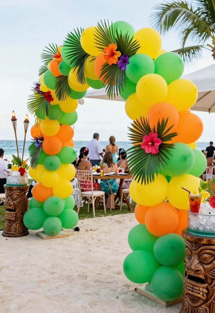 15 Balloon Arch for Wedding Ideas That Wow Guests 2 15 Balloon Arch for Wedding Ideas That Wow Guests - 2. Tropical Paradise 1