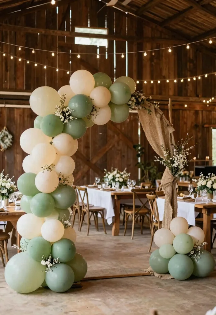 15 Balloon Arch for Wedding Ideas That Wow Guests 13 15 Balloon Arch for Wedding Ideas That Wow Guests - 3. Romantic Rustic 1