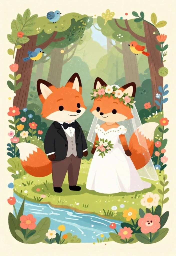 15 Cartoon Wedding Invitations 2026 Trending Ideas With Playful Charm - 1. Quirky Animal Characters 1