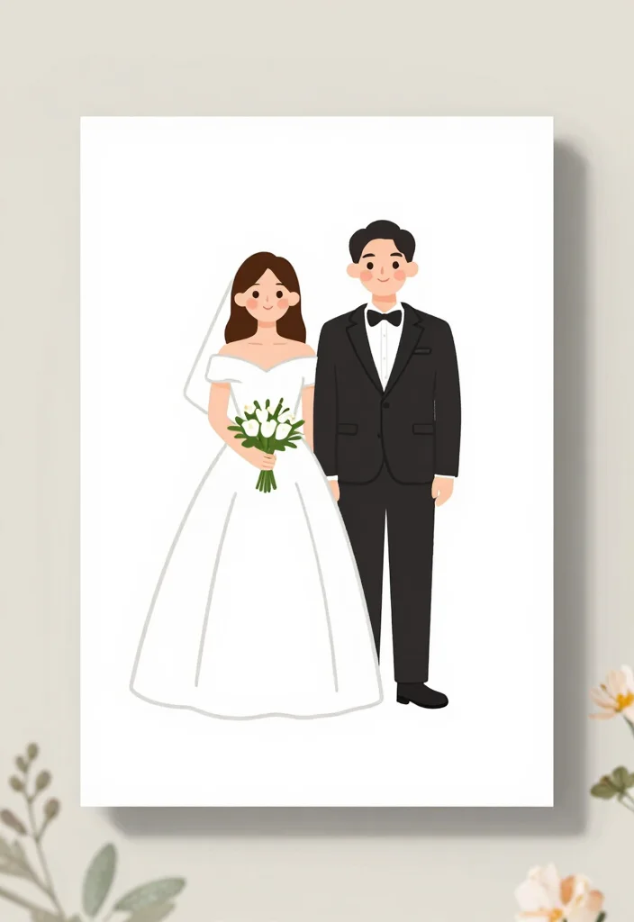 15 Cartoon Wedding Invitations 2026 Trending Ideas With Playful Charm - 7. Minimalist Cartoon Style 1