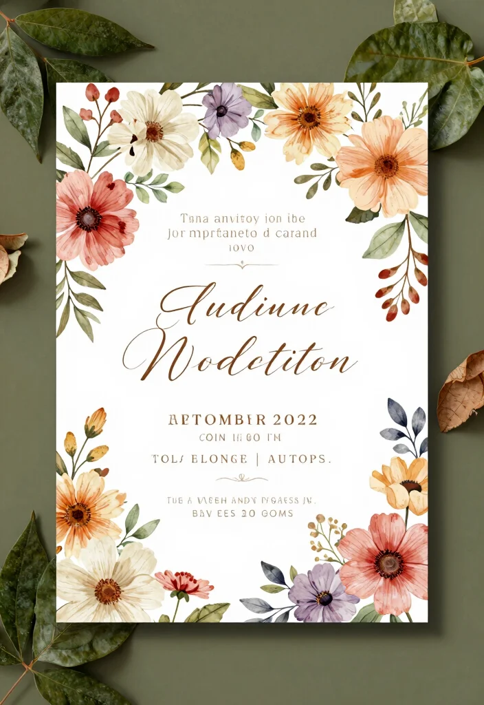 15 Floral Wedding Invitations Template Ideas With Fresh Blooms - 13. Seasonal Floral Inspirations 1