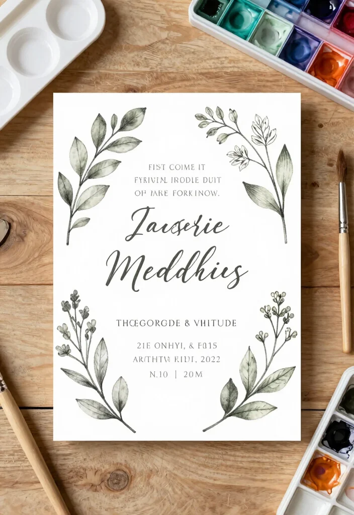 15 Floral Wedding Invitations Template Ideas With Fresh Blooms - 14. Artistic Botanical Sketches 1