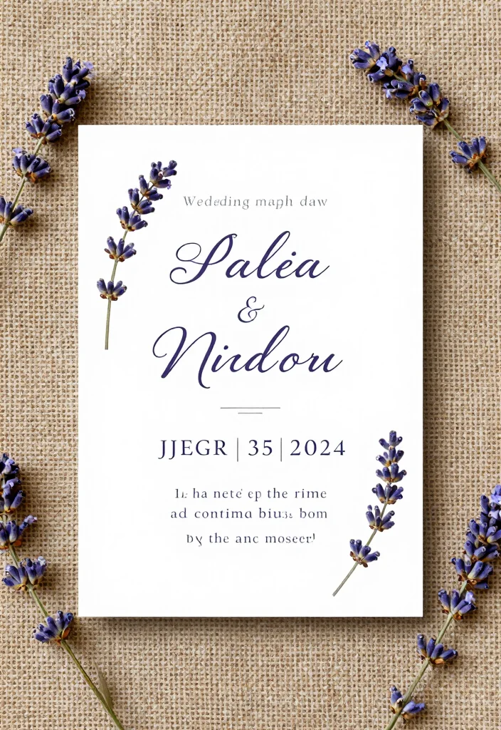 15 Floral Wedding Invitations Template Ideas With Fresh Blooms - 3. Rustic Charm with Lavender 1