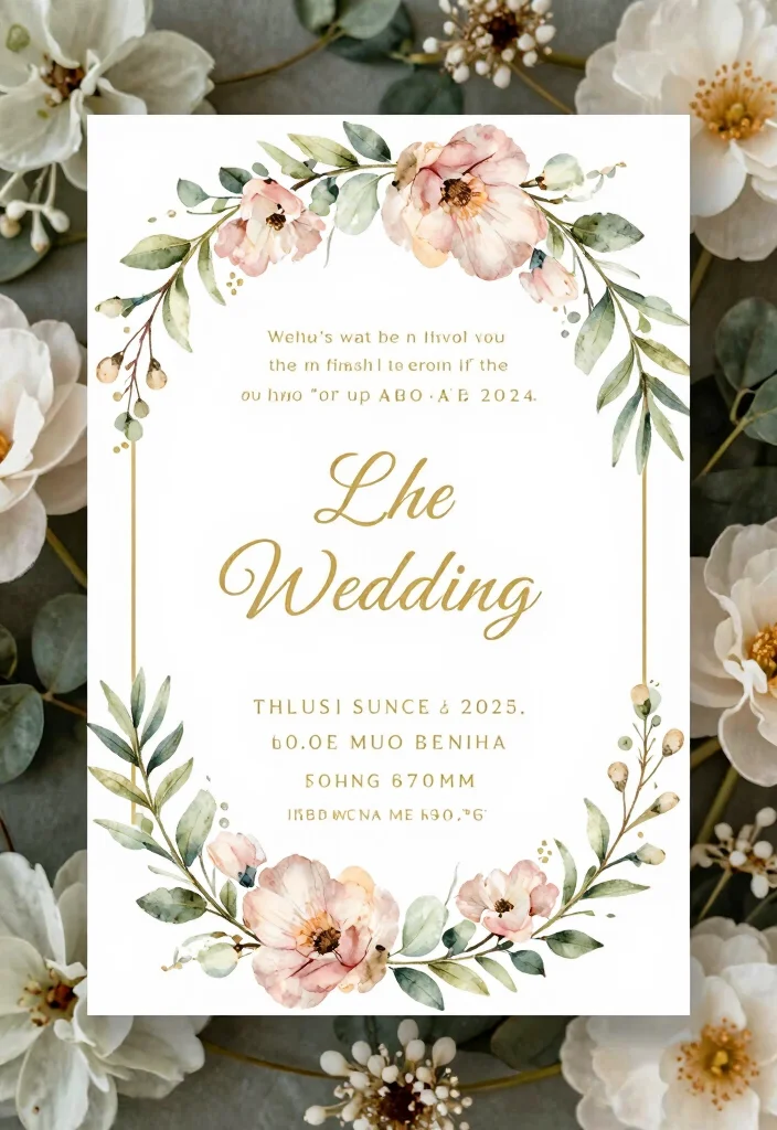 15 Floral Wedding Invitations Template Ideas With Fresh Blooms - 4. Elegant Floral Watercolor Frame 1