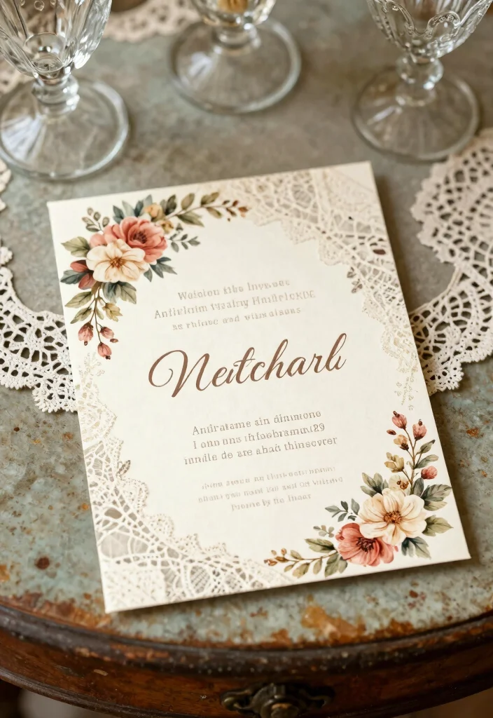 15 Floral Wedding Invitations Template Ideas With Fresh Blooms - 5. Vintage Floral and Lace 1
