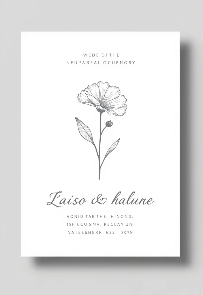 15 Floral Wedding Invitations Template Ideas With Fresh Blooms - 7. Minimalist Floral Elegance 1