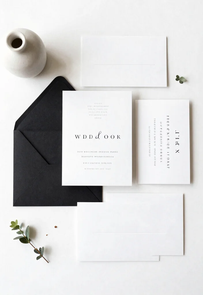 15 Letter Pressed Wedding Invitations Ideas With Luxe Texture - 10. Minimalist Elegance 1