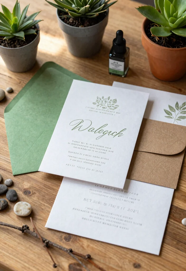 15 Letter Pressed Wedding Invitations Ideas With Luxe Texture - 12. Eco-Friendly Inks and Recycled Papers 1