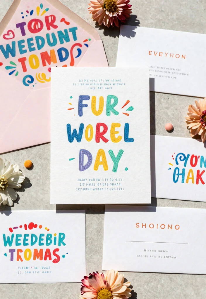 15 Letter Pressed Wedding Invitations Ideas With Luxe Texture - 14. Whimsical Typography 1