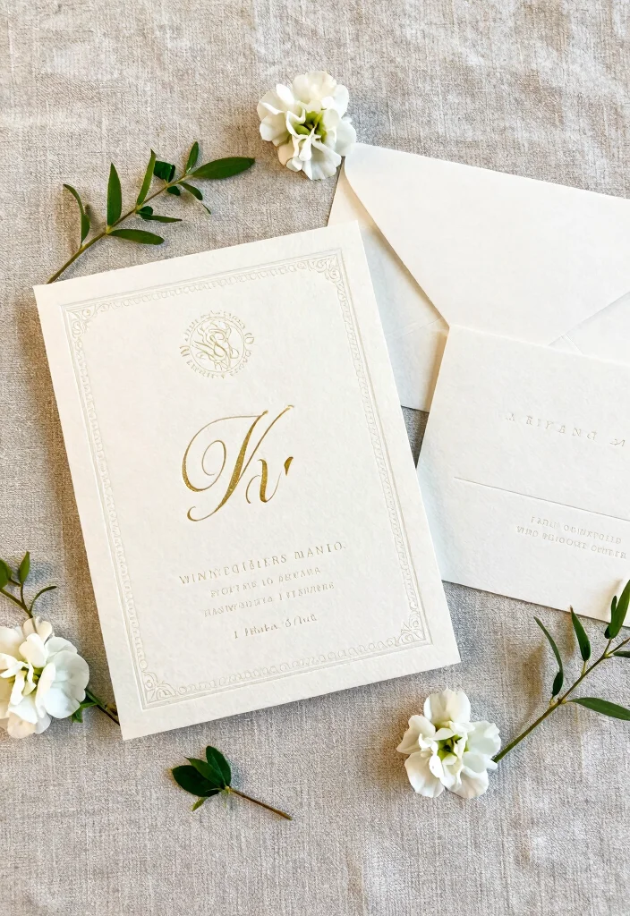 15 Letter Pressed Wedding Invitations Ideas With Luxe Texture - 2. Elegant Monograms on Soft Cotton 1