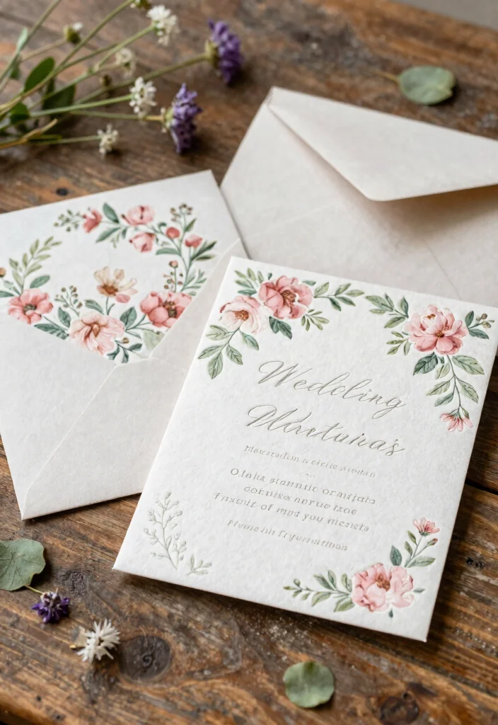 15 Letter Pressed Wedding Invitations Ideas With Luxe Texture - 4. Vintage Floral Patterns 1