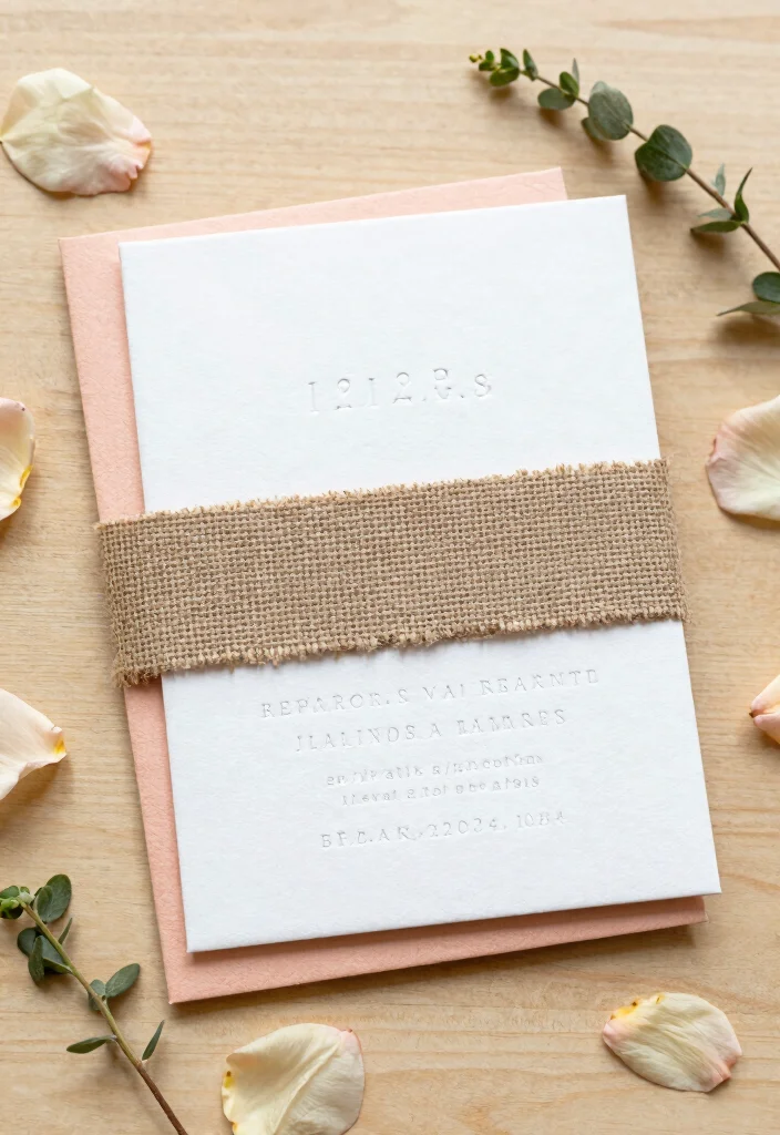 15 Letter Pressed Wedding Invitations Ideas With Luxe Texture - 6. Textured Elements with Layered Paper 1