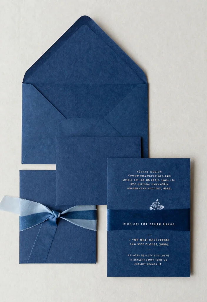15 Navy Blue Wedding Invitations Ideas With Timeless Style - 10. Layered Designs 1