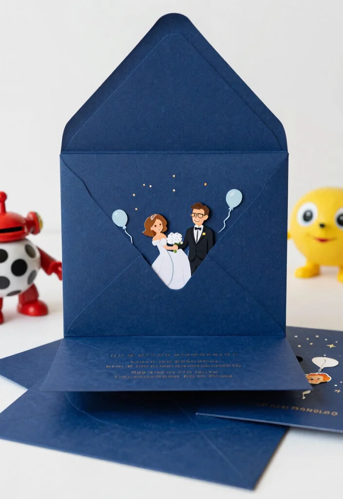 15 Navy Blue Wedding Invitations Ideas With Timeless Style - 14. Interactive Elements 1