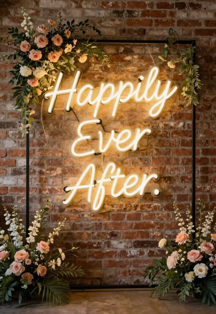 15 Neon Sign Wedding Backdrop Ideas With Modern Glow 40 15 Neon Sign Wedding Backdrop Ideas With Modern Glow - 10. Vintage Neon Signs 1