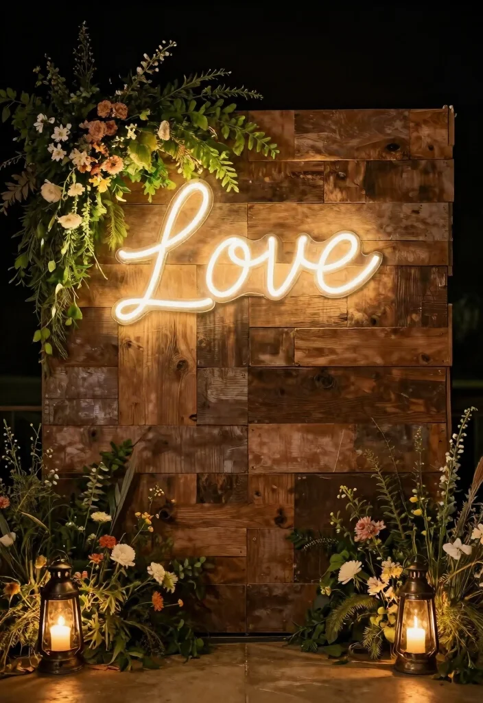 15 Neon Sign Wedding Backdrop Ideas With Modern Glow 4 15 Neon Sign Wedding Backdrop Ideas With Modern Glow - 4. Rustic Neon Signs 1