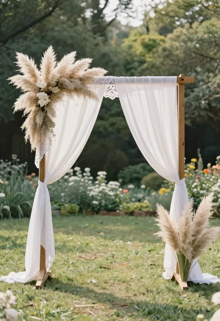 15 Pampas Wedding Arch Ideas With Boho Elegance 1 15 Pampas Wedding Arch Ideas With Boho Elegance - 1. Minimalist Pampas Paradise 1