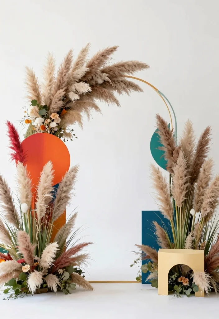 15 Pampas Wedding Arch Ideas With Boho Elegance 54 15 Pampas Wedding Arch Ideas With Boho Elegance - 14. Artistic Flair 1