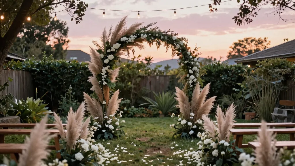 15 Pampas Wedding Arch Ideas With Boho Elegance