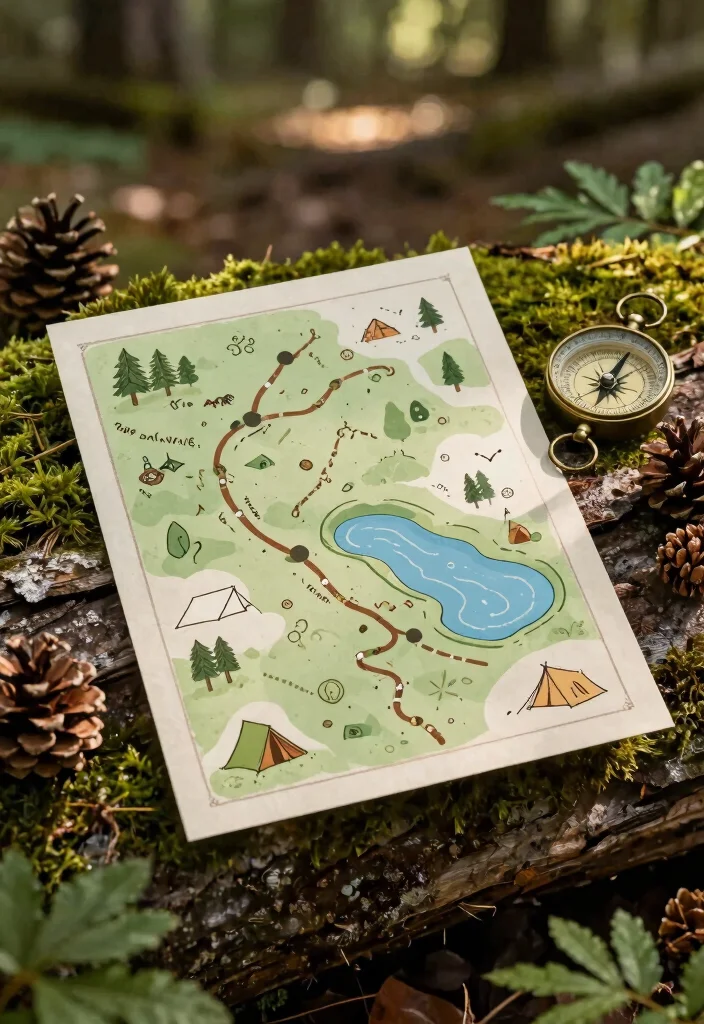 15 Summer Camp Wedding Invitations Ideas With Fun Outdoor Style - 1. Vintage Camp Map Design 1