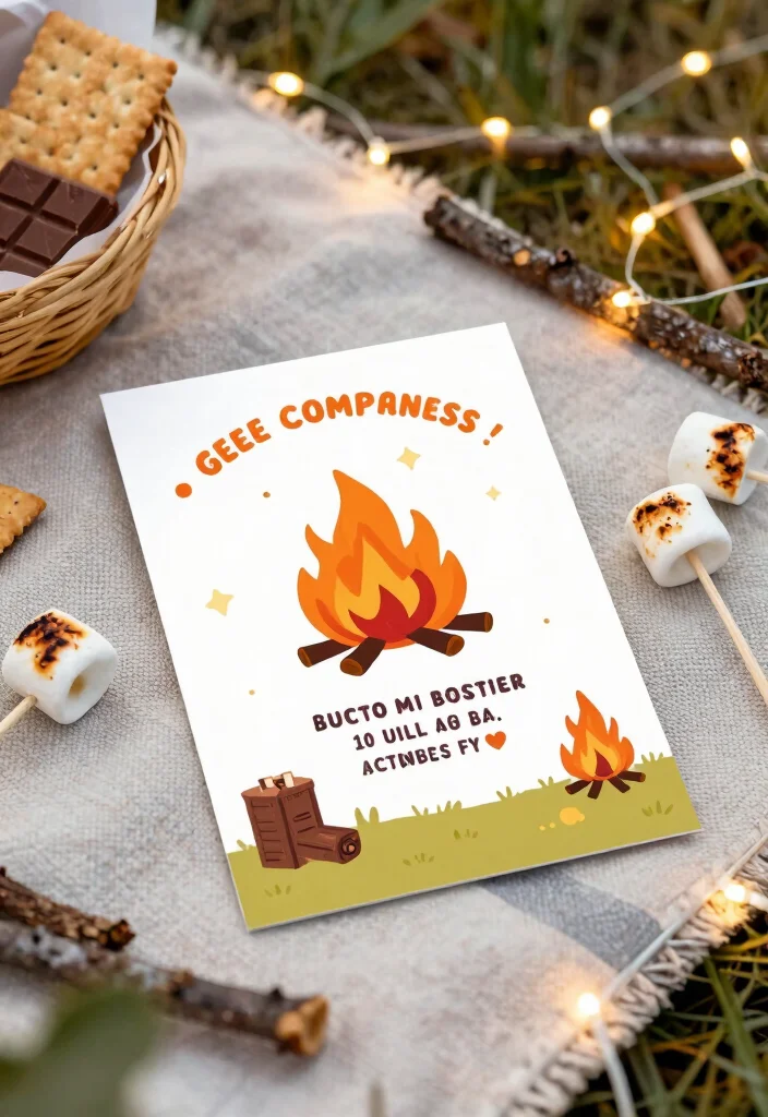 15 Summer Camp Wedding Invitations Ideas With Fun Outdoor Style - 4. Campfire Themed Invitations 1