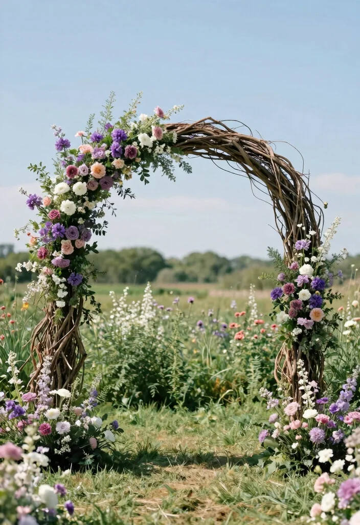 15 Unique Wedding Arch Ideas That Make a Statement - 3. Branches and Blooms 1