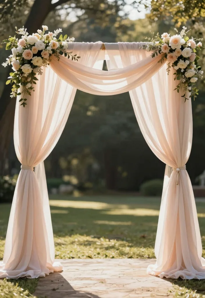 15 Unique Wedding Arch Ideas That Make a Statement - 7. Dramatic Draping 1
