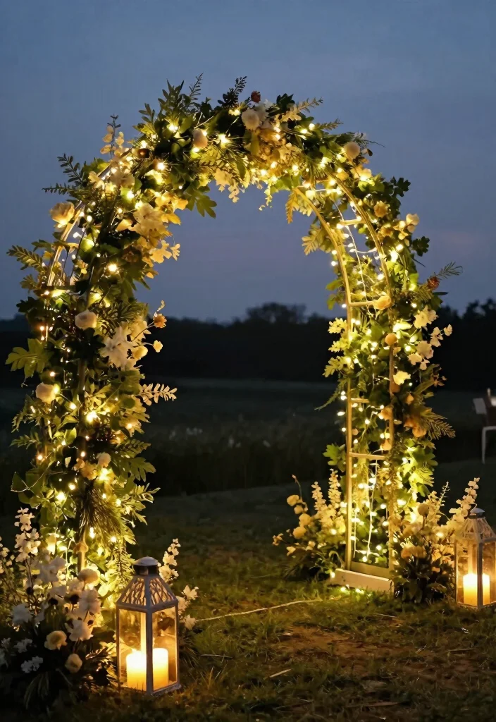 15 Unique Wedding Arch Ideas That Make a Statement - 8. Twinkling Lights 1