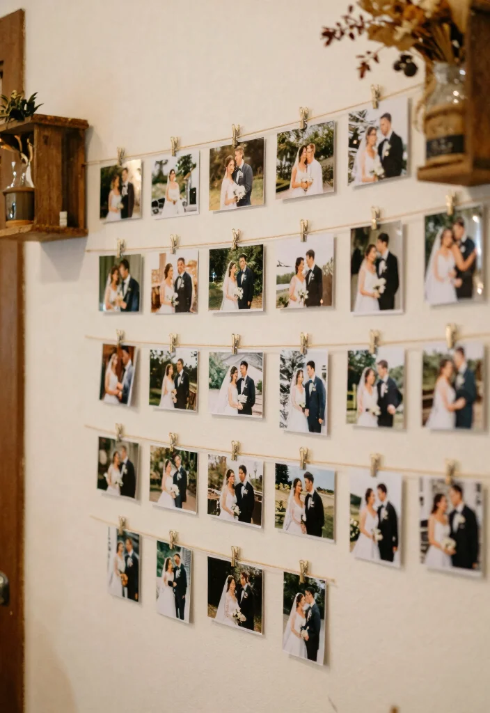 15 Wedding Backdrop Indoor Ideas That Transform Any Venue - 12. Personalized Photo Wall 1