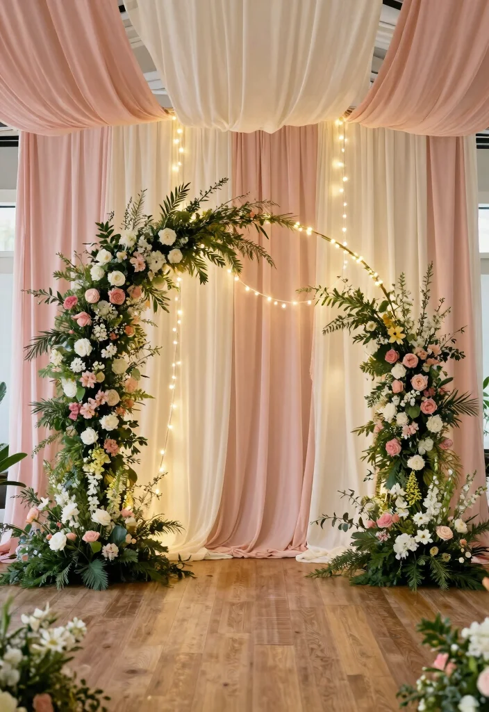 15 Wedding Backdrop Indoor Ideas That Transform Any Venue - 2. Fabric Drape Backdrop 1