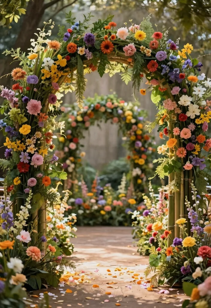 15 Wedding Backdrop Indoor Ideas That Transform Any Venue - 5. Flower-Infused Archway 1