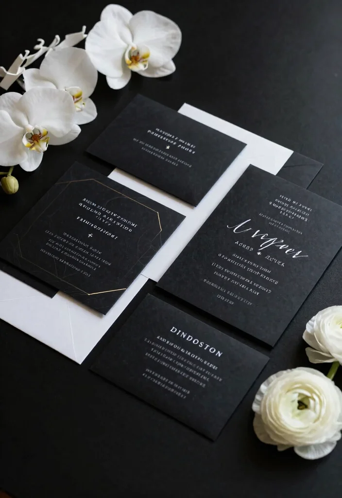 15 Wedding Invitations Minimalist Ideas That Feel Clean & Chic - 1. Embrace Monochrome 1
